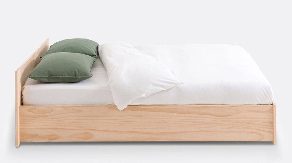 Cama La Redoute em madeira de pinho maciço claro com estrado 160x200cm