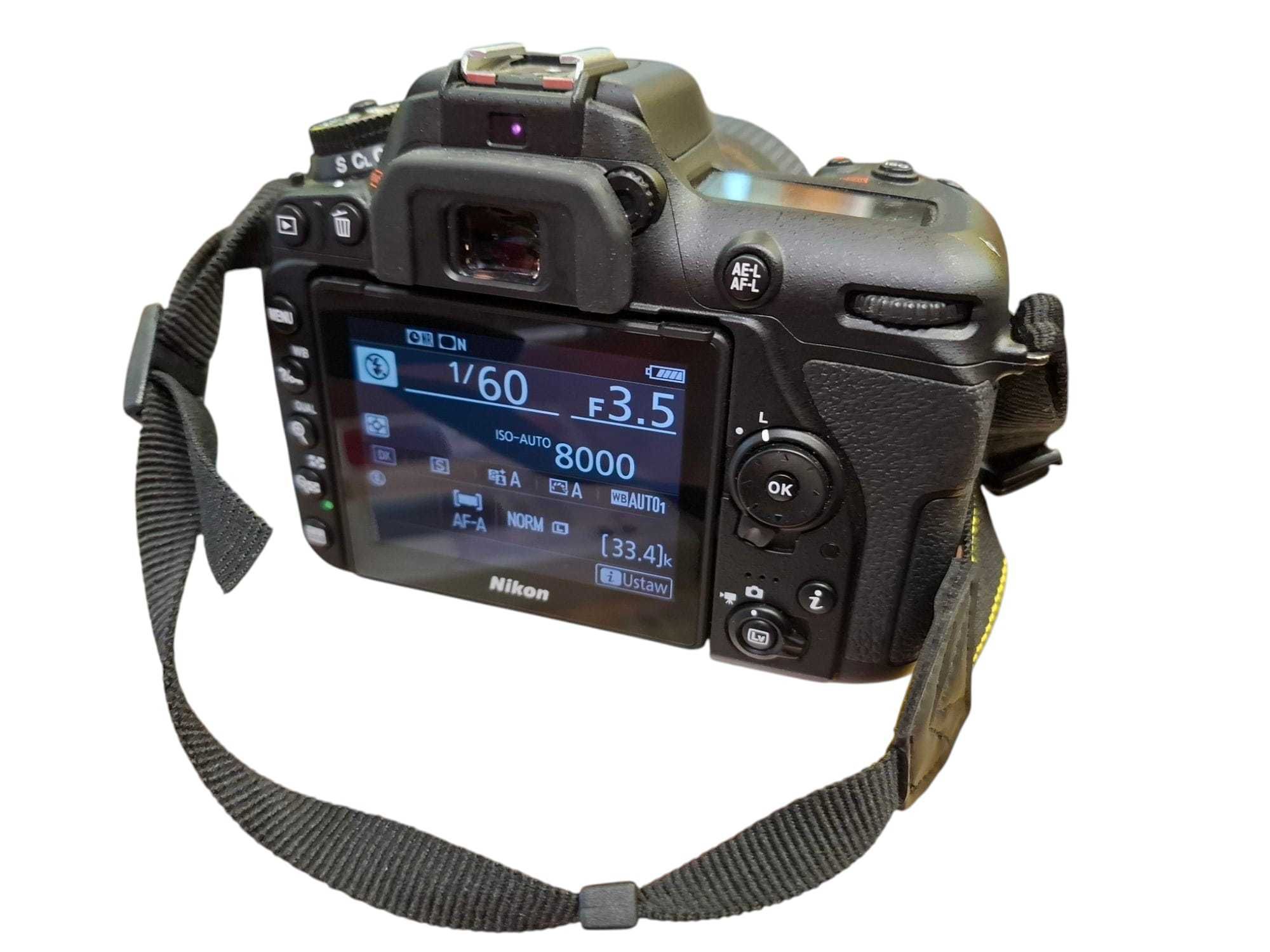 Lustrzanka Nikon D7500 + obiektyw Przebieg 130 zdjęć
