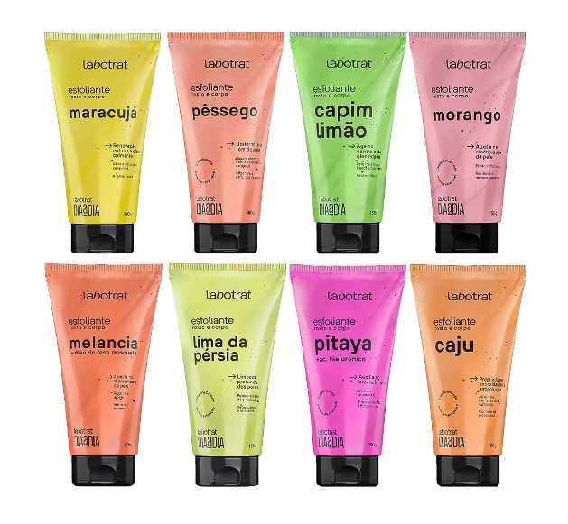 Esfoliante Rosto Corpo LABOTRAT Produto Brasileiro Várias Fragrâncias