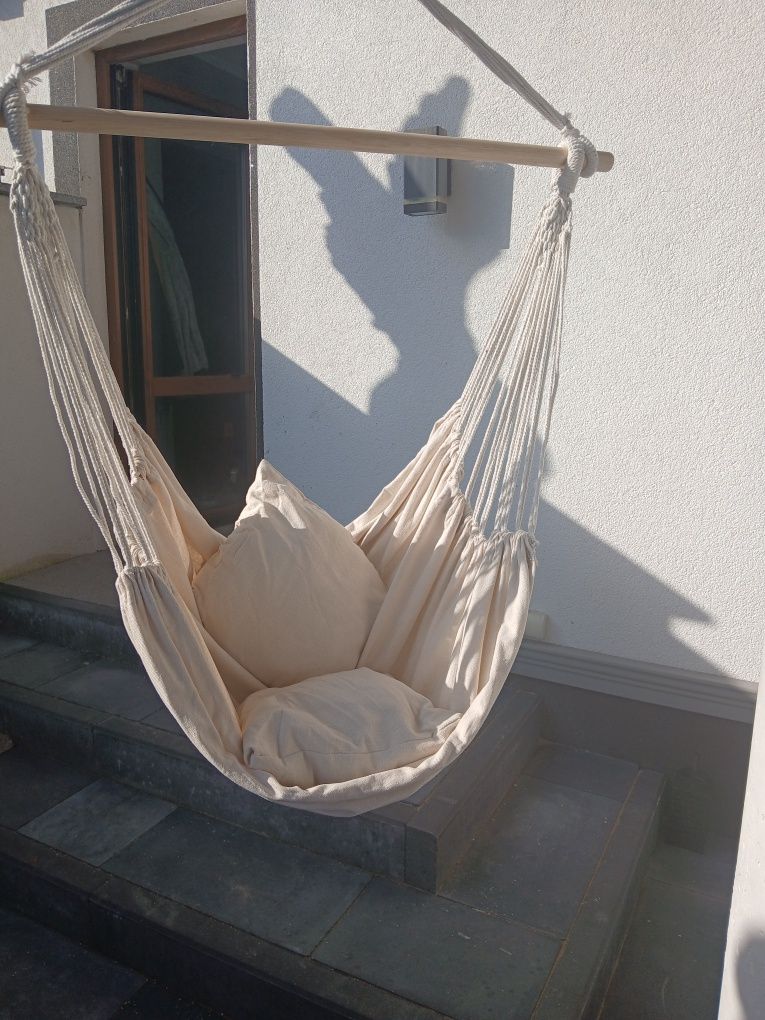 Huśtawka boho fotel wiszący bujany nowy plus poduszki