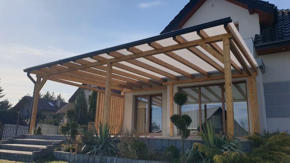 Altany wiaty zadaszenia tarasów pergole tarasy drewniane