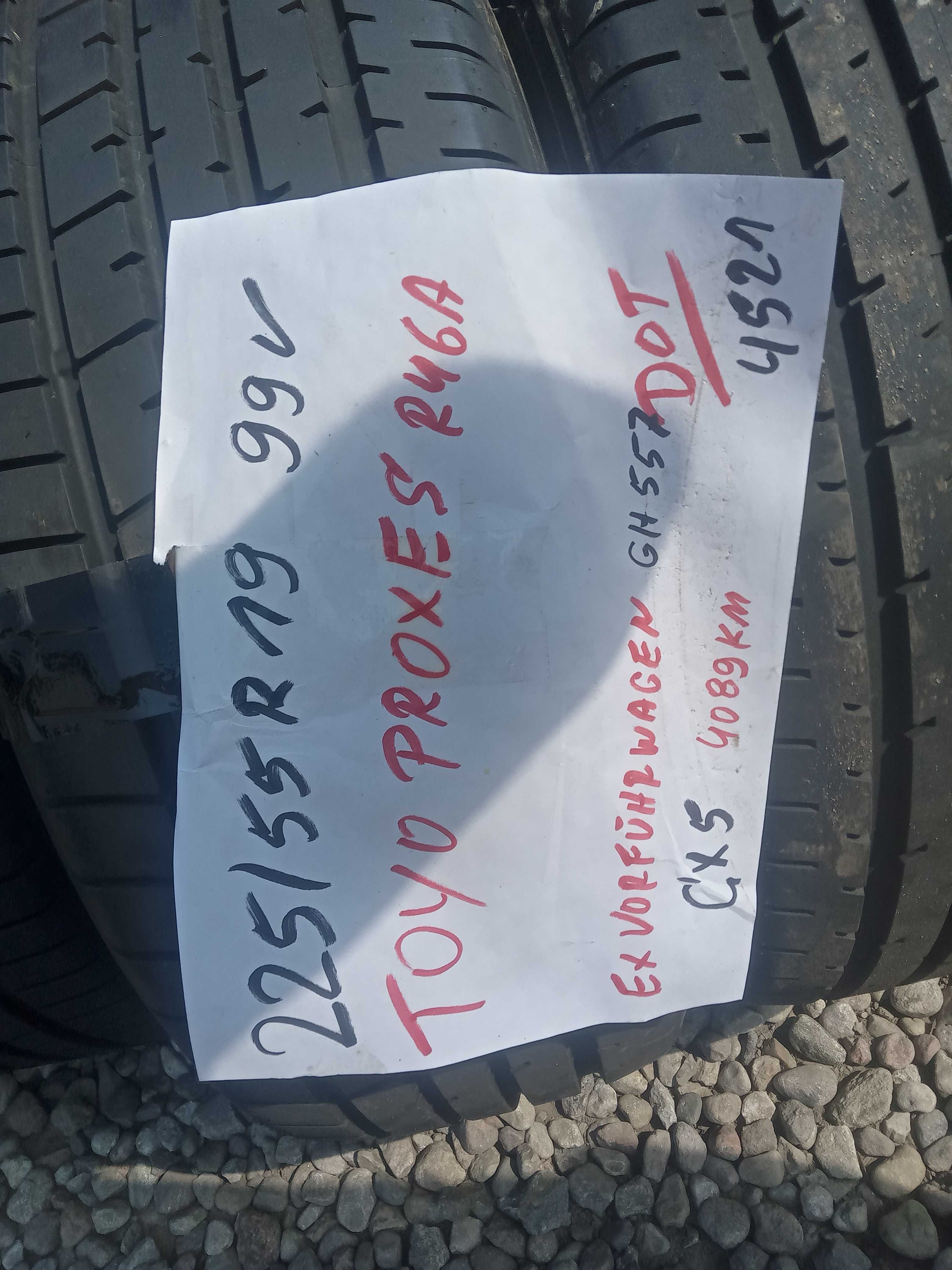 Opony lato 225/55R19 99V   100%bieznika toyo proces r46a