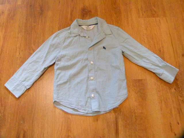 rozm 98 H&M koszula elegancka kolor blady seledynowy chłopięca