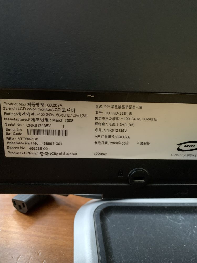 Monitor hp 22”czarny