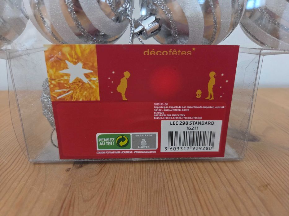 Conjunto 12 bolas de Natal prateadas