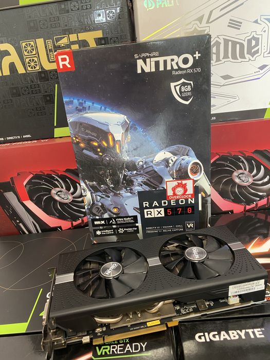 Відеокарта Sapphire RX 570 Nintro+ 8gb гарний стан.