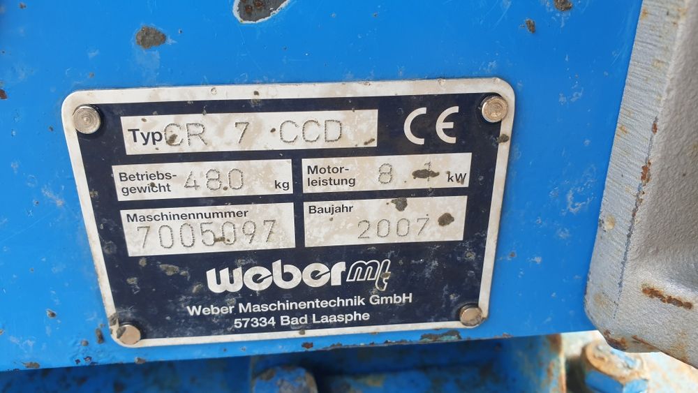 Zagęszczarka Weber CR 7, 2007, Waga 480 kg