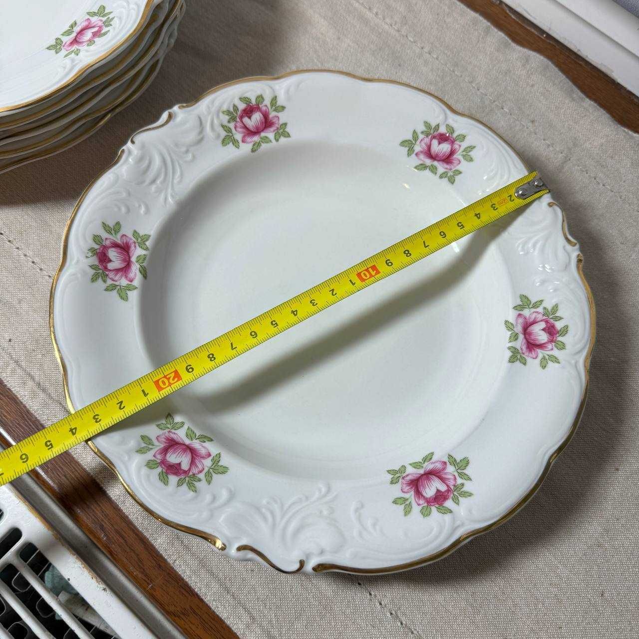 Talerze obiadowe Porcelana Wałbrzych Fryderyka Różyczki PRL