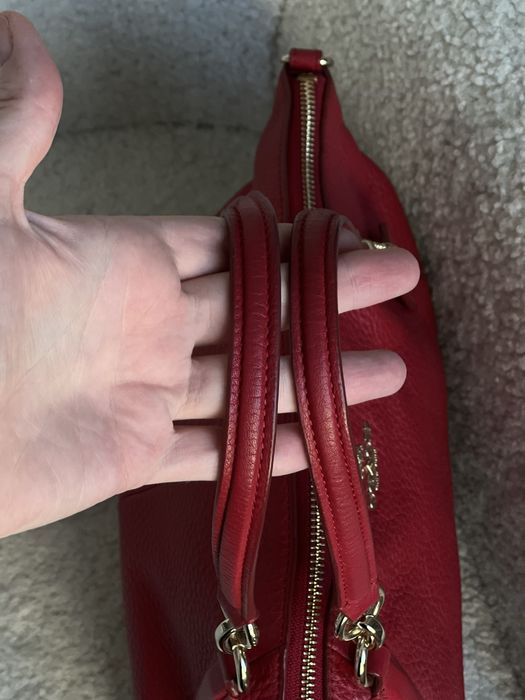 Сумка красная кожа COACH KELSEY SATCHEL