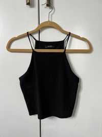 Czarny crop top Bershka