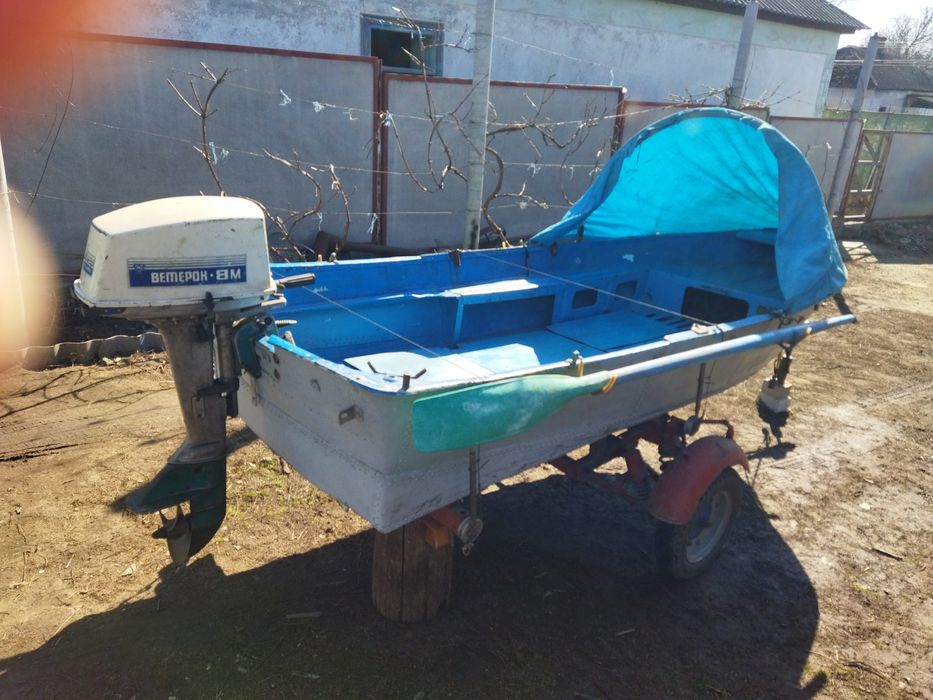 Човен алюмінієвий. Мотор. Причеп. Йорш. Ёрш. Ветерок 8м. Лодка