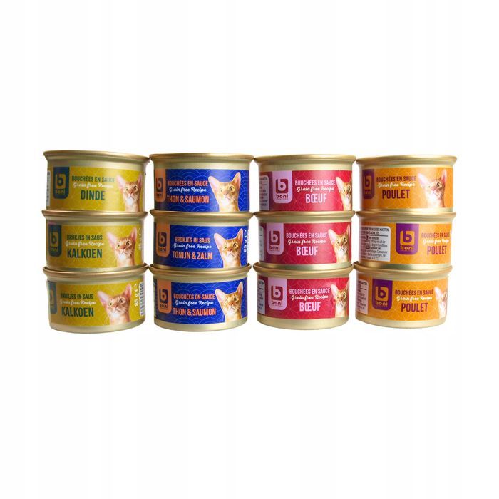48 X Karma Mokra Boni Selection Dla Kotów, Cztery Smaki, 85G