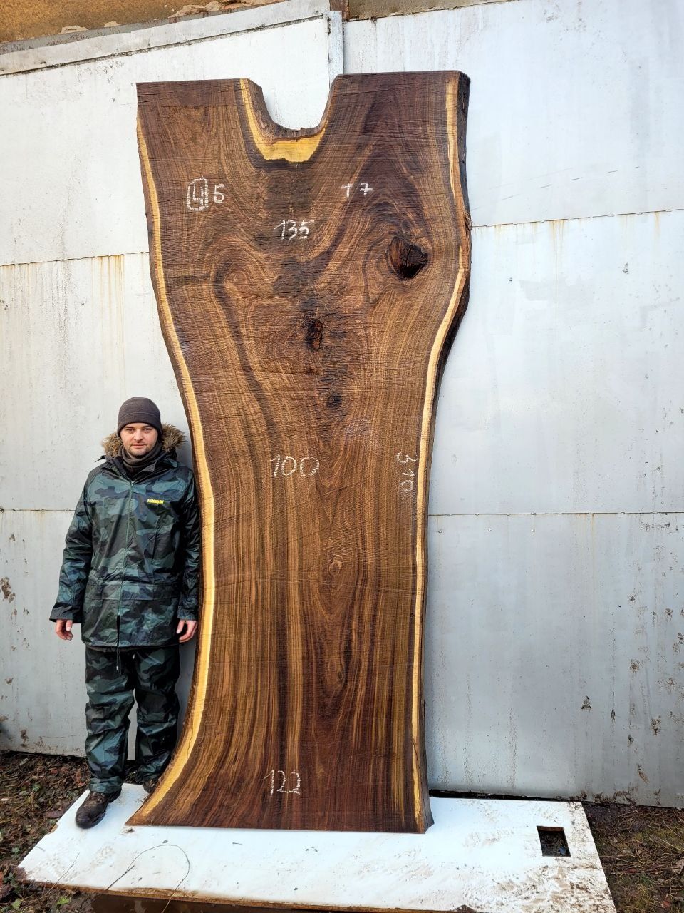 Американський горіх Сляб/slabs wood. Необрізна дошка. Кап. Зріз.