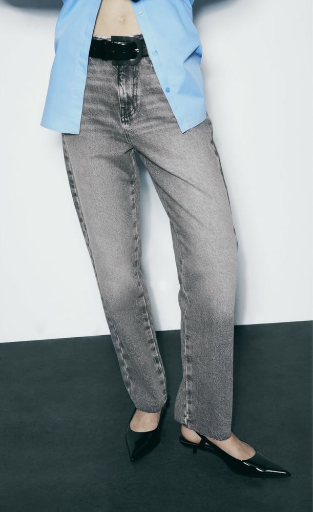 Сірі прямі джинси Zara