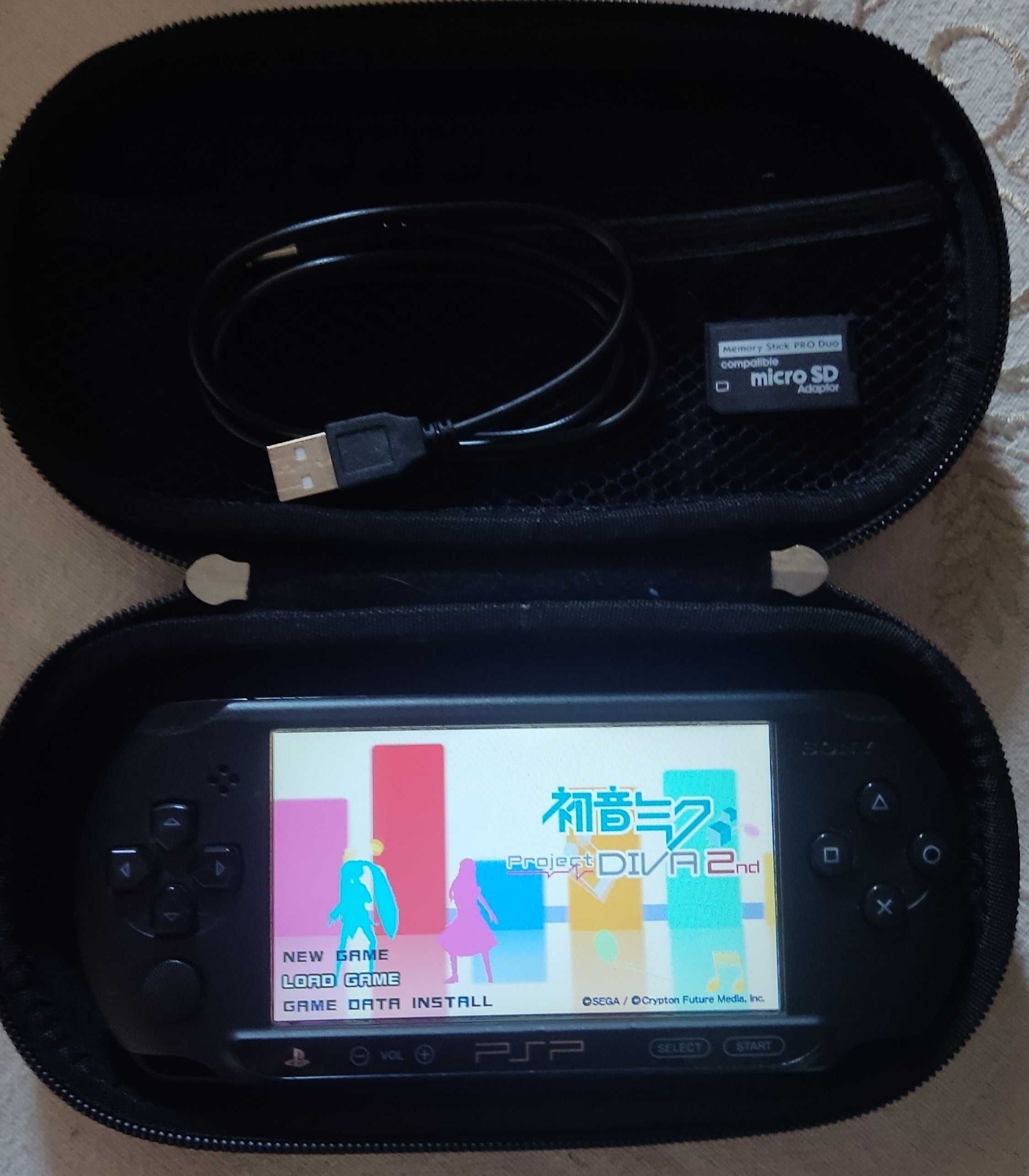 PSP E-1004 com 8 jogos e estojo