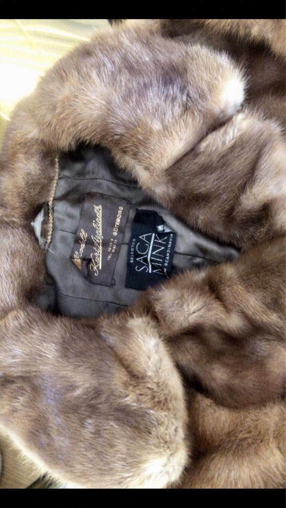 Luksusowe Futro długie z norki royal gold saga mink sobole