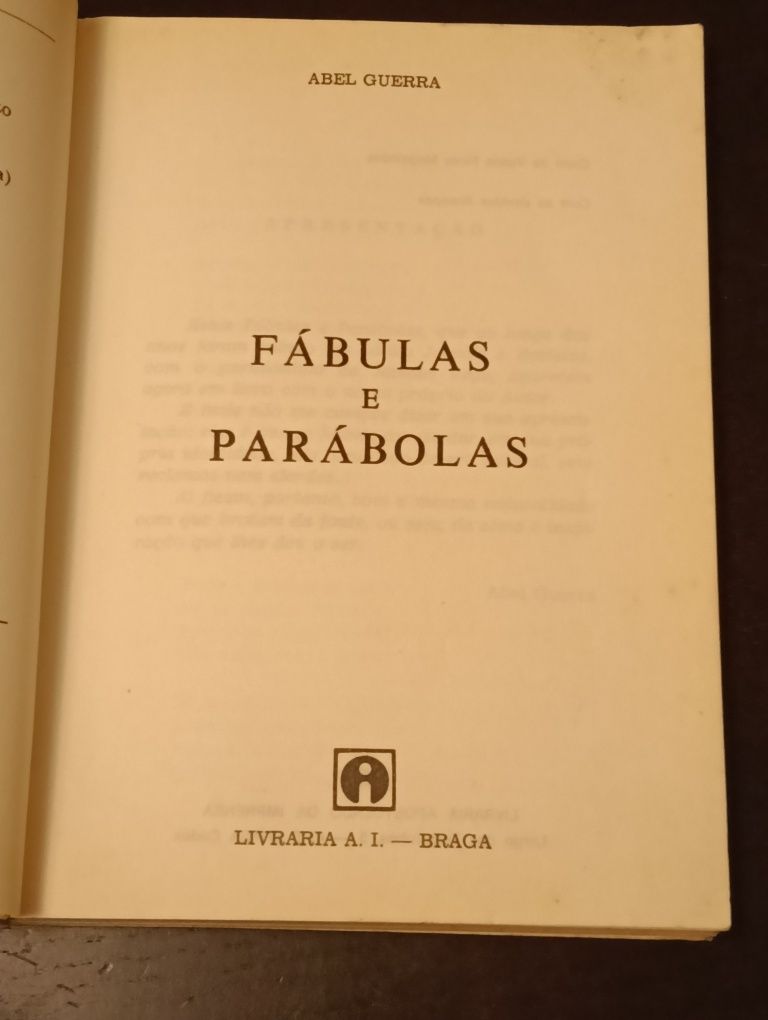 Livro Fábulas e Parábolas