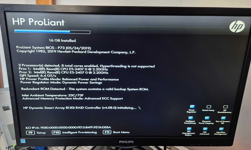 Сервер HP Proliant DL360e Gen8 1U 2xXeon E5-2407/16Gb/2x120SSD/2x4Tb