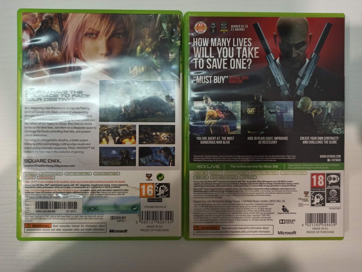 Final Fantasy XIII e Hitman Absolution Xbox 360