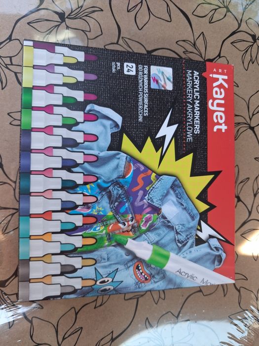 Wyprzedaż!Markery akrylowe kayet 24 kolory prezent zestaw kreatywny