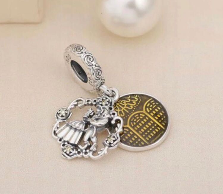 charms do pandora srebro s925 Disney piękna i bestia bella róża