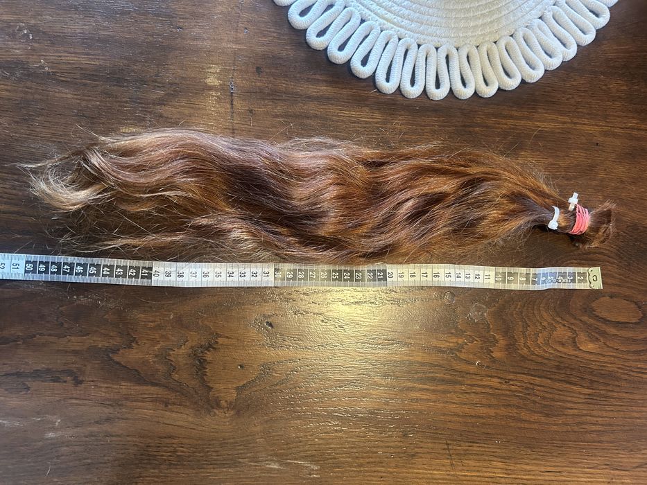 Włosy  polskie -rude/kasztanowe,  70g