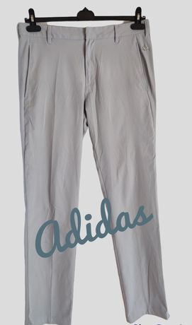 Spodnie Adidas 40 L szare materiałowe 32x34 chinosy letnie kieszenie