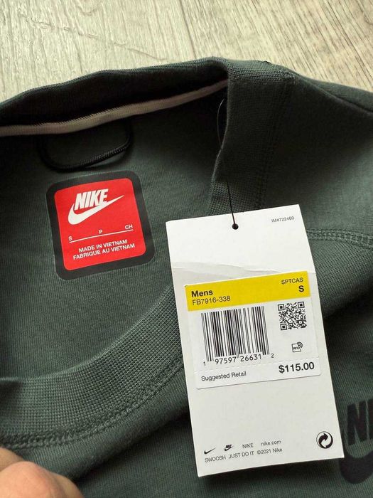 ОРИГІНАЛ! Світшот Nike Tech Fleece Green S | FB7916-338