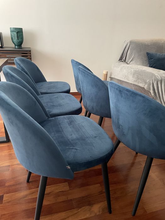 Cadeiras de veludo