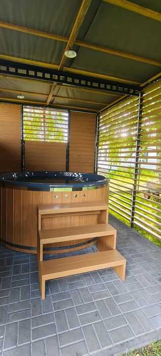 Balia ogrodowa personalizacja nowa z piecem na drewno 225cm jacuzzi