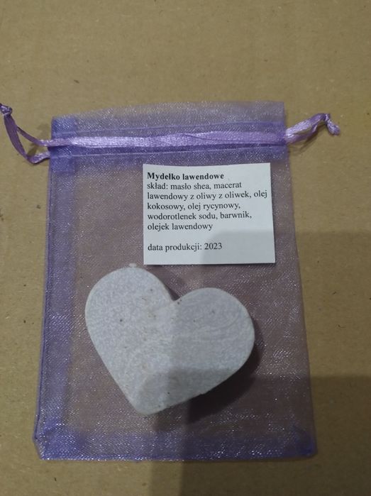 Mydełko lawendowe serce jasny fiolet plus personalizacja