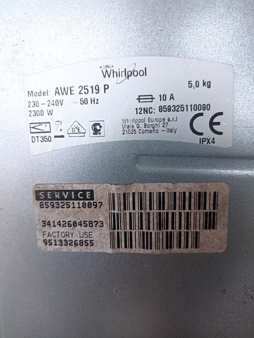 Пральна машина на запчастини Whirlpool AWE 2519 P