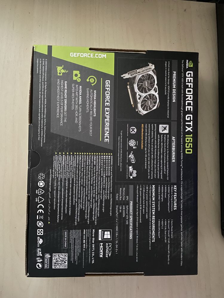 Karta Graficzna GTX 1650 ventus