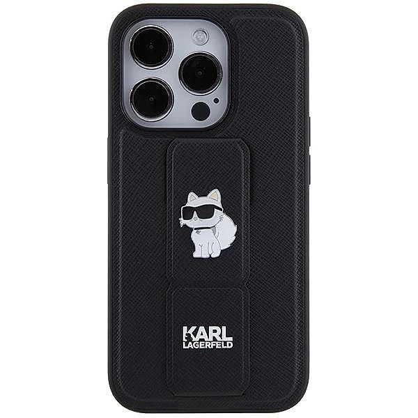 Etui Karl Lagerfeld Gripstand Saffiano Choupette Pins na iPhone 14 Pro