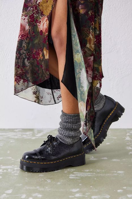 Шкіряні туфлі дербі на платформі Dr.Martens 1461 Quad