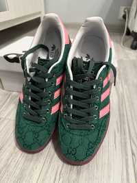 Buty gucci x adidas gazelle pink/green