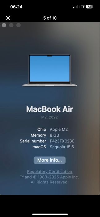 Apple Macbook Air M2 256