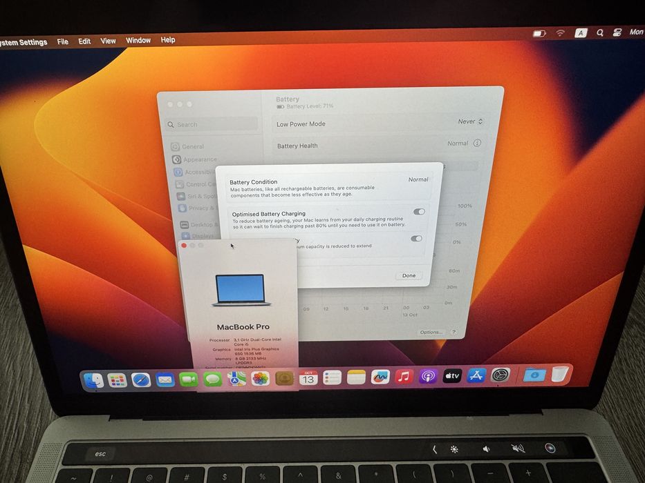 Macbook Pro 13 a1706 256ssd i5