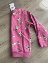 Różowa bluza z nadrukiem w króliczki dla dziewczynki