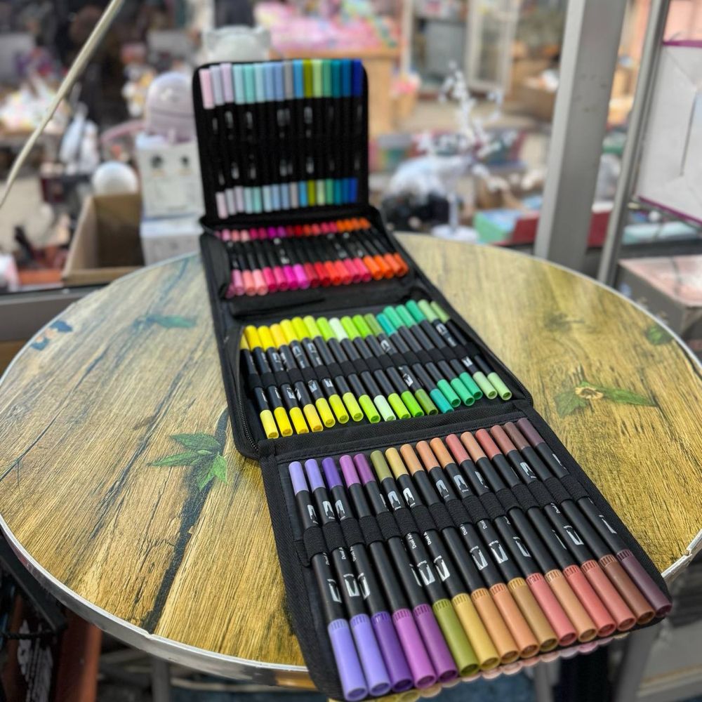 ‼️Маркери‼️акварельні двосторонні Dual Brush 80/100 шт фломастери
