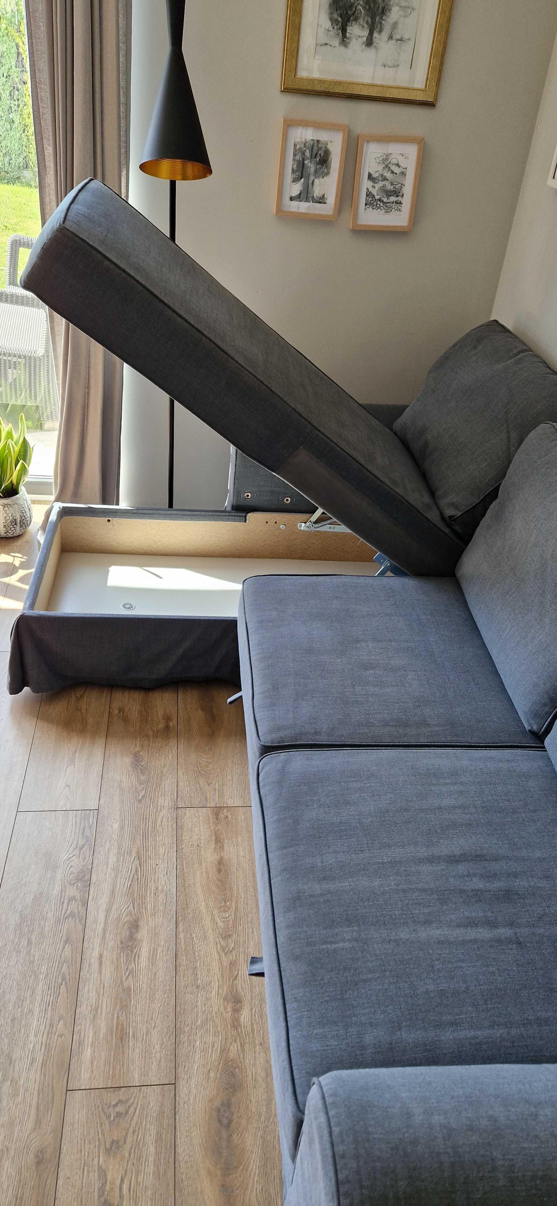 Sofa 3-osobowa z szezlongiem Ektorp i funkcją spania