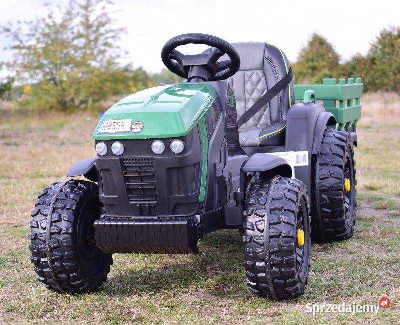 Traktor elektryczny na akumulator dla dzieci z przyczepką + PILOT auto