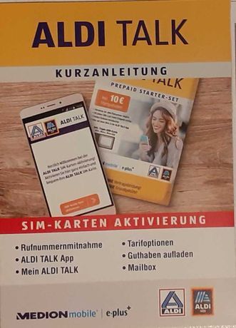 Aldi talk starter niemcy karta SIM prepayd telefon