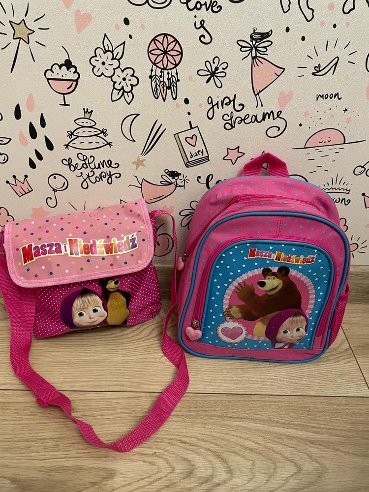 Plecak i torebka dla dziewczynki Masza i Niedźwiedź