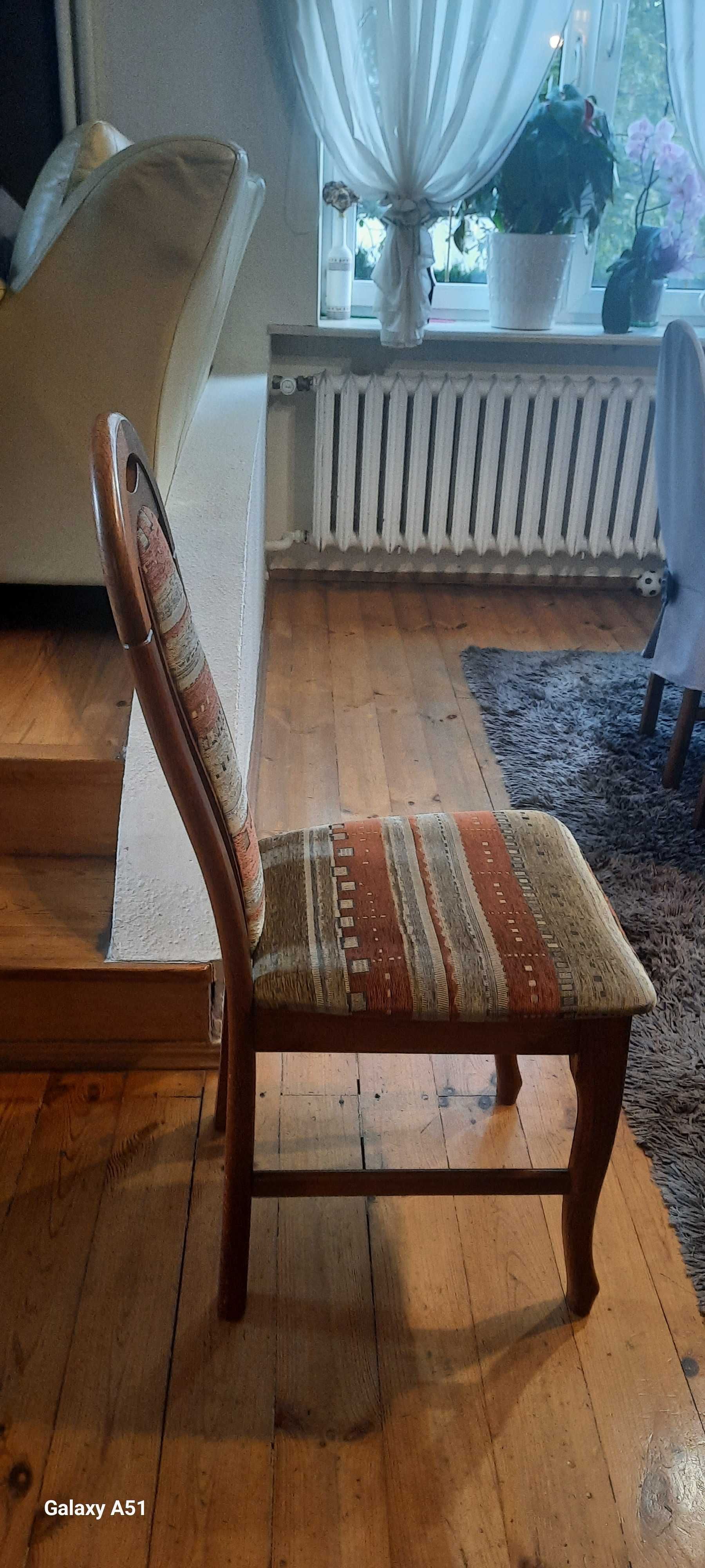 Stół jadalniany rozkładany + 8 krzeseł - lite drewno dębowe