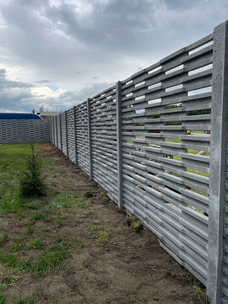 Ogrodzenia betonowe KLONEX nowy wzór 5D+6D Produkcja transport montaż