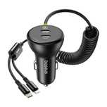 Ładowarka Samochodowa 60W Baseus Usb-C + Kabel Lightning (Czarna)