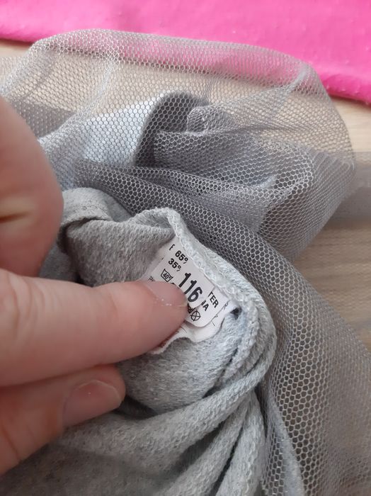 Pepco sukienka dziewczęca rozmiar 116 tiulowa różowa szara długi rękaw