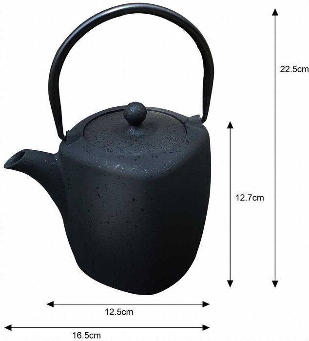 Duży Czajnik imbryk ŻELIWNY z sitkiem, zaparzacz do parzenia herbaty