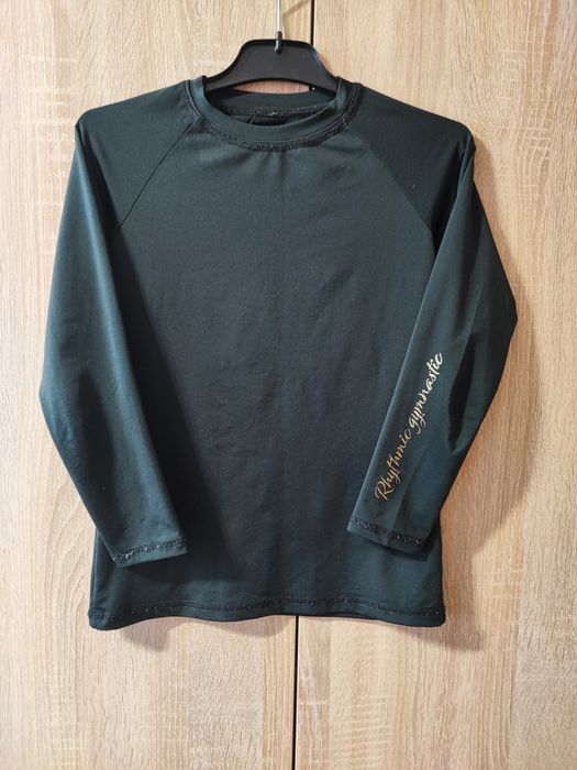 Koszulka treningowa gimnastyka artystyczna długi rękaw Elastyna 134